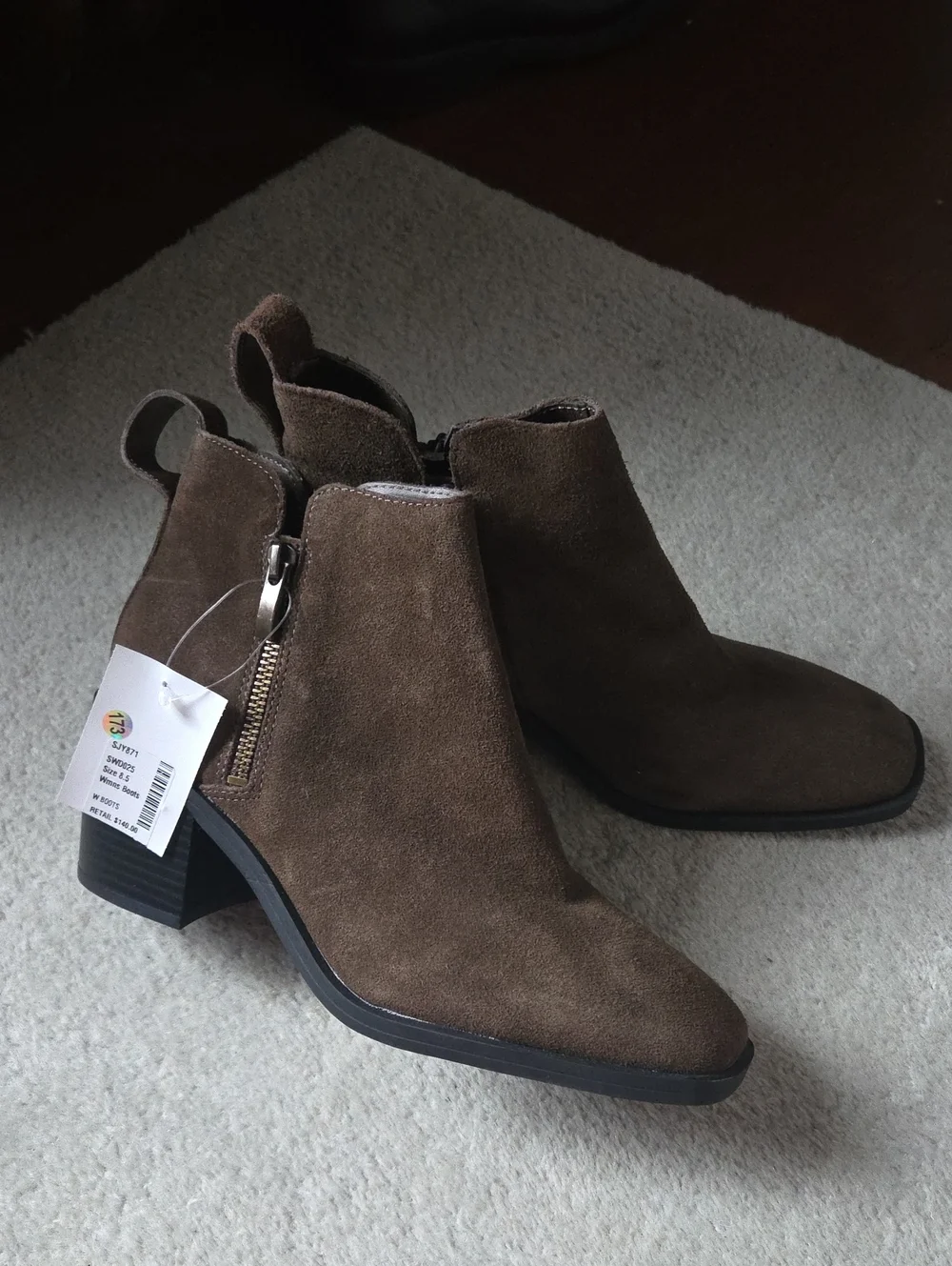 Steve Madden Safira Chocolate Suede Booties